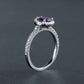 Fashion Simple S925 Sterling Silver Inlaid Gemstone Crystal Ring