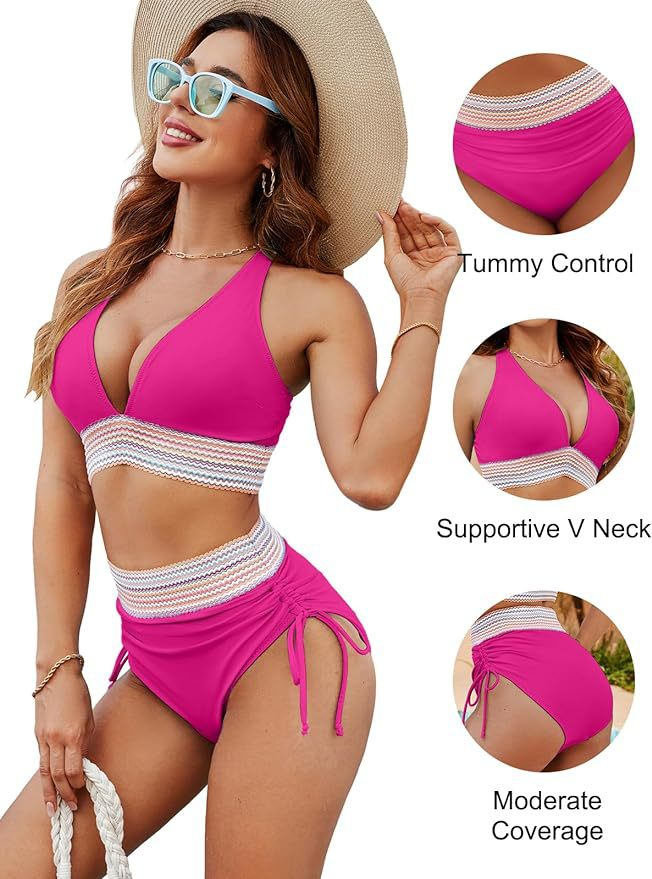 Fashion Women's High Waist Bikini Split Suit