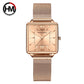 Square student quartz ladies watch