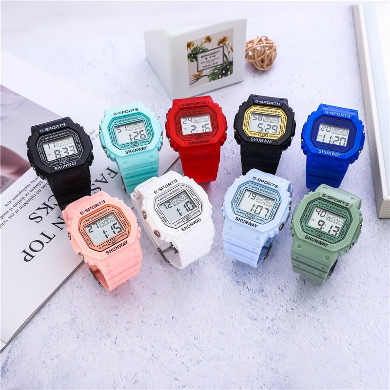 Waterproof Luminous Small Square Student Electronic Watch