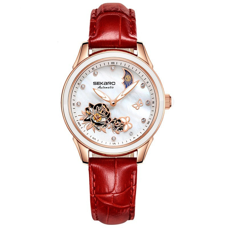 Fashion fashion hollow-out lady automatic mechanical watch