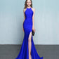 Bride toast clothing new fashion long red fishtail hanging neck wedding banquet evening dress