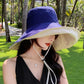 Double-Sided Oversized Brim Sunscreen Fisherman Hat Female