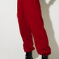 Women's High Waist Loose Track Pants Comfortable Jogger Casual Sweatshirt Pant Belt Pocket