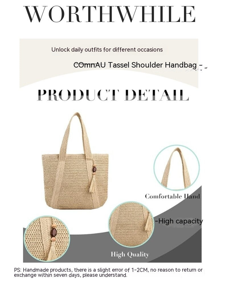 Beach Weaving Tassel Women's Straw Handbag