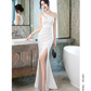 Women's Solid Color Camisole Long Evening Dress