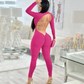 Women's Deep V-neck Long-sleeved Leggings