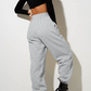 Women's High Waist Loose Track Pants Comfortable Jogger Casual Sweatshirt Pant Belt Pocket