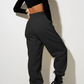 Women's High Waist Loose Track Pants Comfortable Jogger Casual Sweatshirt Pant Belt Pocket