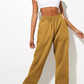 Women's High Waist Loose Track Pants Comfortable Jogger Casual Sweatshirt Pant Belt Pocket