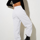 Women's High Waist Loose Track Pants Comfortable Jogger Casual Sweatshirt Pant Belt Pocket