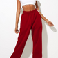 Women's High Waist Loose Track Pants Comfortable Jogger Casual Sweatshirt Pant Belt Pocket