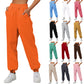 Women's High Waist Loose Track Pants Comfortable Jogger Casual Sweatshirt Pant Belt Pocket