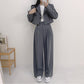 Women's Minimalist French Collar Jacket And Pants