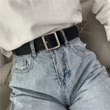 New style ladies belt with square buckle student belt