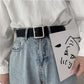 New style ladies belt with square buckle student belt