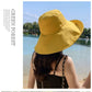 Japanese Solid Color Big Brim Fisherman's Hat Women's Spring And Summer Foldable Sun Hat Sunscreen Shading