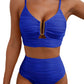 Bikini V-neck Hollow Swimsuit High Waist Women