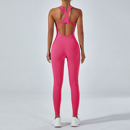 Beauty Back One-piece Yoga Pants High Elastic Tight Hip Lifting One-piece