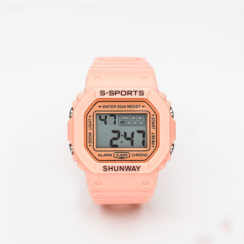 Waterproof Luminous Small Square Student Electronic Watch