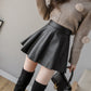 PU Leather Skirt High Waist Slimming Skirt