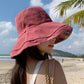 Double-sided Wear Big Brim Fisherman Hat Outdoor Sun Protection Pure Cotton Breathable