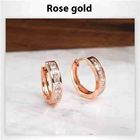 Moissanite Ear Clip Light Luxury Hoop Earrings