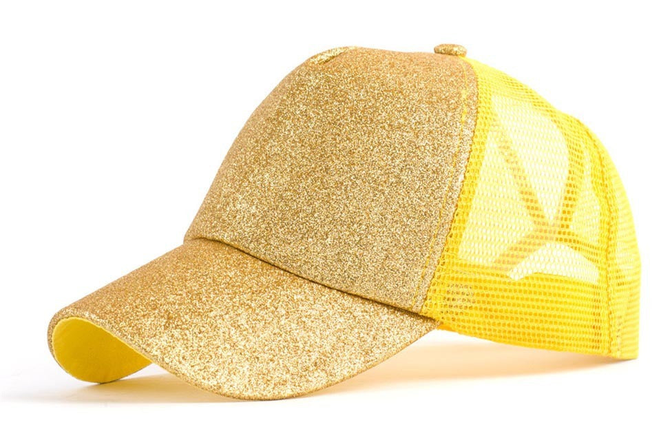 Baseball-Caps Ponytail Snapback Sequins Hip-Hop-Hat