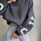 Women's Casual Fashion Printing Thickened All-matching Top Long-sleeved Sweater