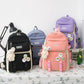 Four-piece Large-capacity Nylon Backpack For Junior High School Students