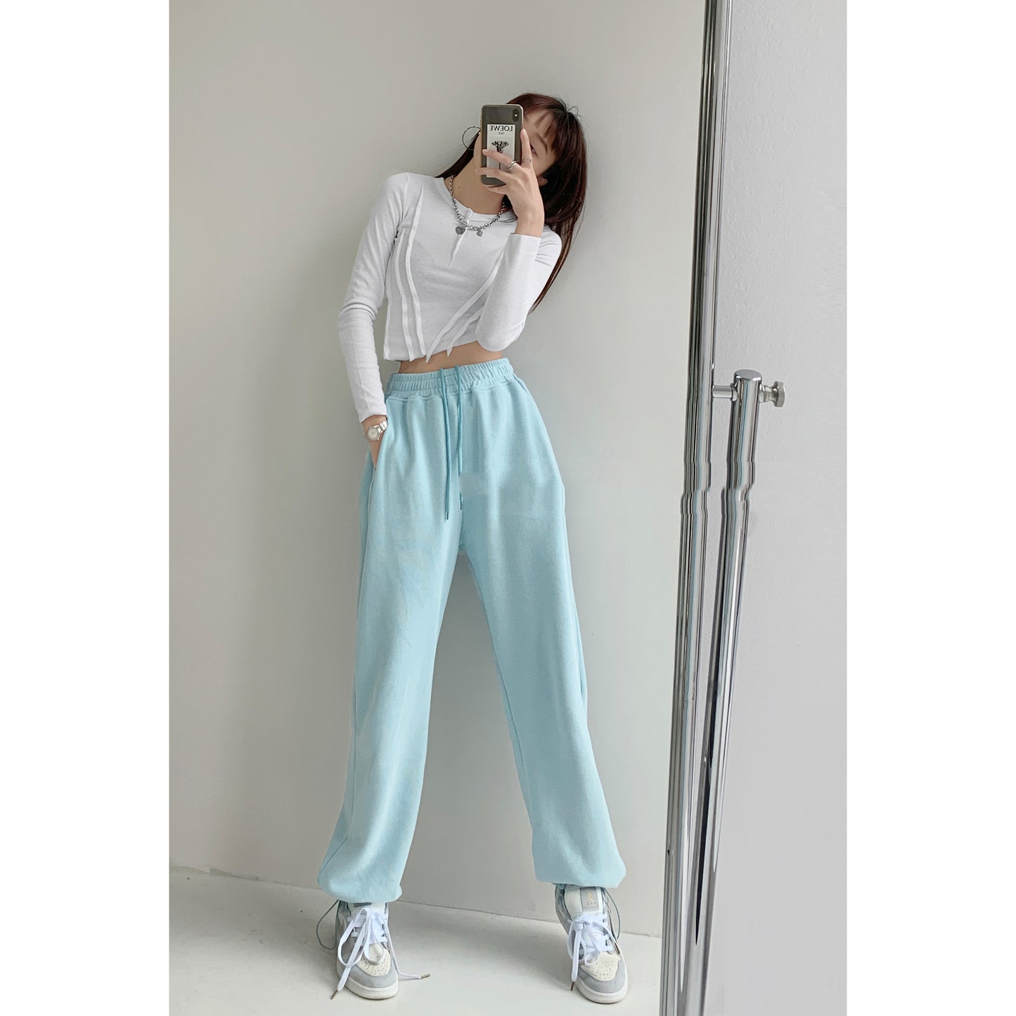 American Loose Bundle Feet Casual Slimming Spice Girl Street Sweatpants