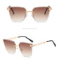 Frameless Trimming Sunglasses Metal Hollow Gradient Color Sunglasses