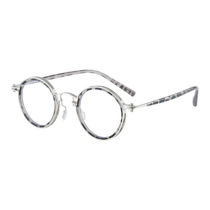 Round Frame Myopia Retro Plain Mirror