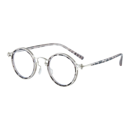 Round Frame Myopia Retro Plain Mirror