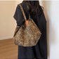 Large Capacity Leopard Print Canvas Tote Bag