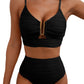 Bikini V-neck Hollow Swimsuit High Waist Women