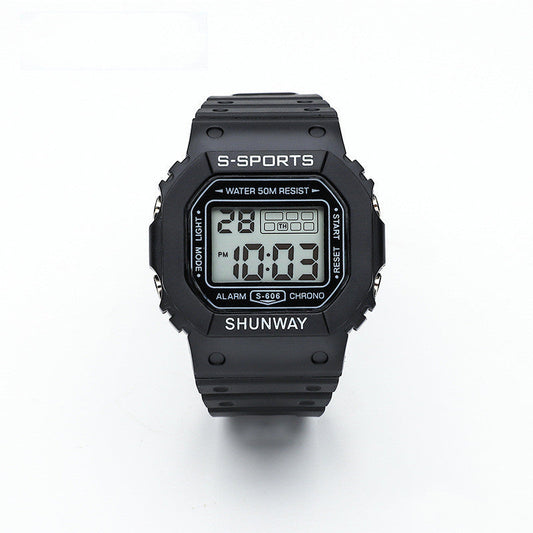 Waterproof Luminous Small Square Student Electronic Watch