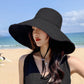 Japanese Solid Color Big Brim Fisherman's Hat Women's Spring And Summer Foldable Sun Hat Sunscreen Shading