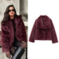 French Style Large Lapel Artificial Fur New Plush Coat