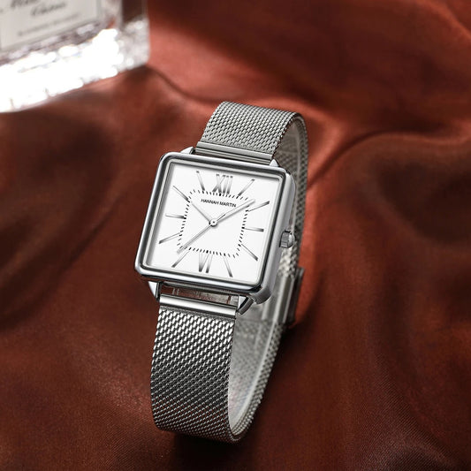 Square student quartz ladies watch