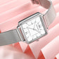 Square student quartz ladies watch